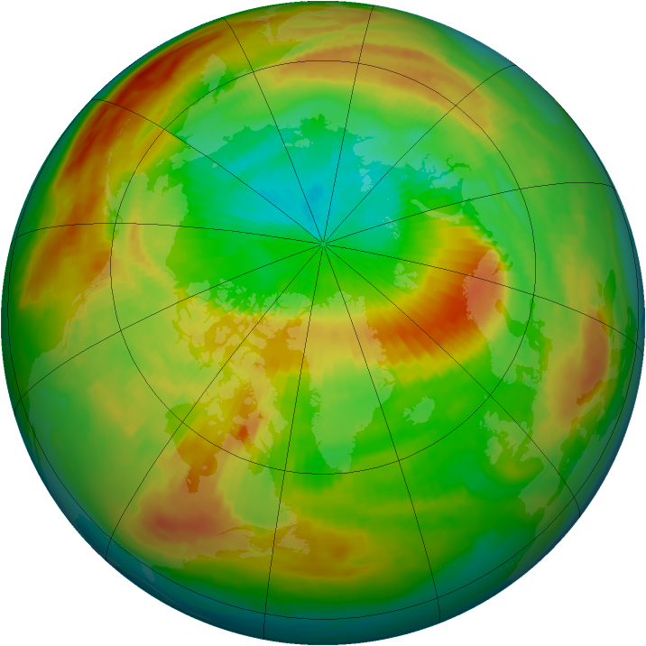 Arctic ozone map for 17 April 1997